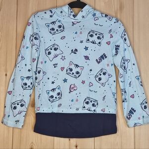 2T Garanimals Kids Cat Print Hoodie - Blue